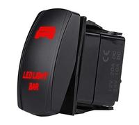 KIMISS 12V 24V Étanche 5 broches Barre de Lumière LED Interrupteur à Bascule SPST ON-OFF pour camion bateau voiture(Rouge)