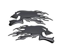 KIMISS, 2 Pièces Autocollant de Réservoir de Carburant 3D Décorations Universelles de Décalque de Crâne de Flamme pour la Moto(B（Noir）)