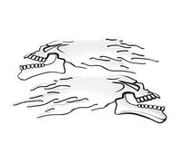 KIMISS, 2 Pièces Autocollant de Réservoir de Carburant 3D Décorations Universelles de Décalque de Crâne de Flamme pour la Moto(A (Argent))