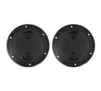 KIMISS 2 Pièces Trappe D’Inspection Ronde, Couvercle de Pont Noir en ABS 4 Pouces avec Surface Antidérapante et Joint en Caoutchouc for Bateau Marin Yacht Accès