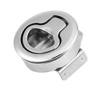 KIMISS 2 pouces en acier inoxydable bateau pont rond trappe chasse tirer loquet tourner serrure 6.2 * 3.7cm/2.4 * 1.5in Bateau Hatch Latch Pull Marine Loquet de Trappe Affleurant