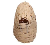 KIMISS 2pcs Maison d'oiseau en Bambou Naturel Fait à la Main avec Crochet pour Jardin Extérieur - Nid Idéal pour Les Petits Oiseaux, Le Pinson et Les Perruches