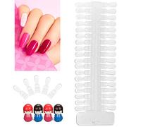 KIMISS 36 Cartes d'affichage de Couleur de Gel à Ongles - Échantillons de Pratique Double Face pour la Formation en Art des Ongles, Outils de Pratique de Vernis à Transparents (Transparent)