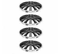 KIMISS 4 Enjoliveurs de Jante 14 Pouces, Capuchons de Roue en ABS Noir et Argent, Remplacement Protecteur pour la Plupart des Voitures Camions SUV MPV avec Roues en Acier