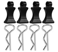 KIMISS 4 Pièces en Alliage d'aluminium de Type R pour Carrosserie de Voiture RC, Broches avec Support de Fixation pour 1/8, 1/10, /12, Adaptées aux Voitures RC (BLACK)