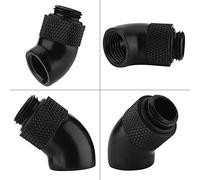 KIMISS 45° Raccord 14Mm Raccord De Refroidissement par Eau Rotatif en Laiton Nickelé Noir G1 4 Filetage Angle De Courbure De 45 Degrés Adaptateur De Raccord Rotatif pour Refroidissement