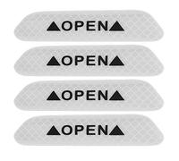 KIMISS 4Pcs auto-adhésif porte de voiture autocollant d'avertissement réfléchissant bande de sécurité autocollant signe (blanc)