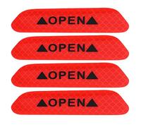 KIMISS 4Pcs auto-adhésive de porte de voiture autocollant d'avertissement réfléchissant bande de sécurité autocollant signe (rouge)