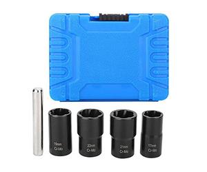 KIMISS 5 pièces Twist Socket Set Roue de Verrouillage Écrou Boulon Goujon Extracteur Extractor 17mm 19mm 21mm 22mm Douille