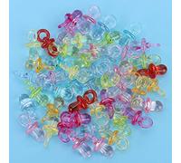 KIMISS 50pcs Oiseau, 50pcs Supplies Plastique Toys de Mamelon coloré en Plastique Mercette à Mastication des Accessoires de Bricolage