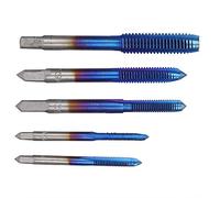 KIMISS 5pcs Kit à Outils de Taraudage en Acier à Haute Vitesse (Plaqué bleu)