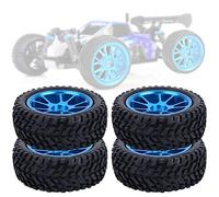 KIMISS 75mm RC Alliage, Pneu Pneu pour WL 1 18 A959 A979 Roue Bleu Rallye A969 Voiture De Course