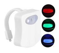KIMISS 8 Couleurs de Couverture de Toilette Activée en Couleur - Lampe de Nuit de la Salle de Bain du Capteur Automatique avec Capteur Double pour une Navigation Nocturne Facile