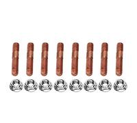 KIMISS 8 Pièces M8 1.25 Kit de Goujons Turbo Filetés 8mm Résistant à la Haute Pression Collecteur D'échappement Goujon Boulon écrou Matériel Alliage Métallique