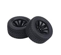 KIMISS 90Mm Rc Pneus Rc Véhicule Roues Pneus Noir en Caoutchouc Plastique 2 Pcs Ensemble Pneus en Caoutchouc Pneus Moyeux en Plastique Roue pour 1:12 Rc Voiture Voiture De Course Camion