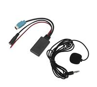 KIMISS Adaptateur AUX pour Entrée Stéréo de Voiture 3,5 Mm - Module de Musique sans Fil avec Câble Microphone pour Une Expérience Audio Améliorée