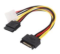 KIMISS Adaptateur de Câble d'alimentation - 2PCS 18cm 15pin Mâle à 4pin Femelle et 15pin Femelle Extension du Câble Ordinateur - Connecteur Essentiel Drives Durs et Disques Optiques