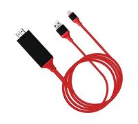 KIMISS Adaptateur de Câble d'interface Multimédia USB C vers Haute Définition, en Cuivre pour Téléphone Portable, Câble Adaptateur Haute Performance pour Le Streaming Réécrit (Rouge)