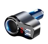 KIMISS Adaptateur de Chargeur de Voiture USB, Chargeur de Voiture Double Répartiteur de Port USB Prise 12V-24V Prise Allume-cigare