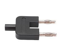 KIMISS Adaptateur de Fiche Banane de Court-Circuit en Forme de U U35 - Connecteur Femelle vers 2 Mâles, 4 Mm, pour Tests électriques et Connexion de Câble Coaxial, Noir