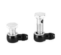 KIMISS Adaptateur de Refroidisseur de Transmission 4L80E 6AN X 1/4NPS, Raccords Banjo à 90° pour Refroidisseur de Transmission GM 4L80E 1997 à Mi-2010 - Connecteur de d'huile (A)