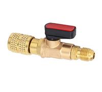 KIMISS Adaptateur de Robinet à Bille Réfrigérant pour R410, R22 - Connecteur en Laiton Robuste G1/4 à G5/16, Contrôle de Pression 45 Bars