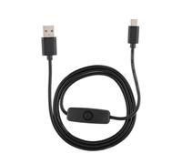 KIMISS Adaptateur Secteur avec Interrupteur, Interface Type-C, Courant 3A | Cordon de haute qualité pour 4B, 1 mètre de long, fonction non destructive, chargement pratique