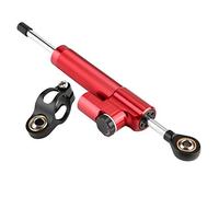 KIMISS Amortisseur de Direction de Moto,Stabilisateur D'amortisseur Amortisseur Universel de Direction Stabilisateur et kit de Montage en Alliage d'aluminium(Rouge et noir)