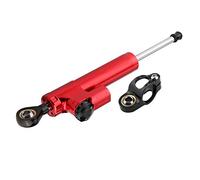 KIMISS Amortisseur de Direction,Stabilisateur D'amortisseur de Direction de Moto,Contrôle de Sécurité Universel des Amortisseurs de Direction Alliage d'aluminium(Roug)