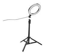 KIMISS Anneau Lumineux LED à intensité Variable avec Support de Téléphone pour Le Maquillage et la Diffusion en Direct - Anneau Lumineux de Photographie de 20 Cm pour Vidéo en Direct, Lampe USB avec