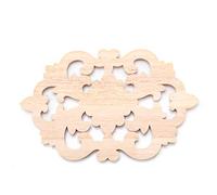 KIMISS Applique Décorative en Bois pour Meubles Non Peints pour Décoration de Porte d'armoire de Maison - Sculptures en Bois élégantes - Moulure Décorative en DIY (30 * 19CM)