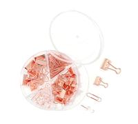 KIMISS Assortiment de Trombones et de Trombones pour l'école et la Maison-punaises et Pinces en Métal Multifonctions avec Boîte de Rangement (Or Rose)