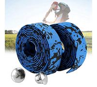 KIMISS Bande de Guidon de Vélo, 2 Pièces, Enveloppe de Route de Cyclisme, Douce, Antidérapante, Résistante à la Transpiration, 2 Bouchons, Poignée Noire et Blanche avec et Pièces par Ensemble de