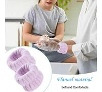 KIMISS Bandeau de Poignet en Microfibre pour Laver le Visage - 4 Paires de Bandes de Lavage pour Spa - Bande de Serviette Absorbante pour le Maquillage et les Soins de la Peau (2# violet + 9# gris