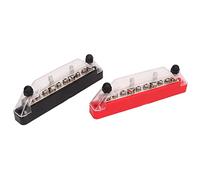 KIMISS Bloc de Distribution d'énergie 1 Paire de Bloc de Distribution d'énergie 10 Bornes 48 V 150 A Goujon M6 Barre de Bus à Vis M4 pour Bateau de Voiture Haute Performance (4 Goujons M6, 6 vis