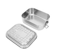 KIMISS Boîte à Déjeuner Isolée Portative en Acier Inoxydable, Récipient Alimentaire Compact à une Seule Couche pour Cantine, Barbecue, Pique-nique ou école