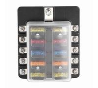 KIMISS Boîte à Fusibles à Borne à Vis et écrou à 10 Voies avec Indicateur LED pour Applications Automobiles, Bateaux et Marines