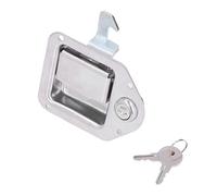 KIMISS Boîte à Outils Poigrer le Verrou avec 2 Touches - 304 Verrouillage de Palette en Argent en Acier Inoxydable pour Camion, RV, Remorque, VTT, UTV