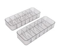 KIMISS Boîte de Gestion du Câble 2PCS avec 20 Liens Filables Organisateur de Cordon d'alimentation Transparent avec 7 Compartiments Organisateur électronique pour la Maison de Bureau
