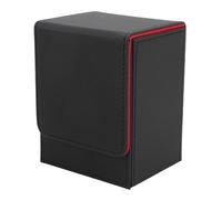 KIMISS Boîte de Rangement de Jeu de Cartes pour Cartes à échanger - PU en Cuir Magnitic Closure Card Card pour Plus de 100 Cartes de Jeu, (Gris à l'intérieur) (Rouge à l'intérieur)