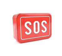 KIMISS Boîte de Rangement en Fer Durable pour Outils Extérieurs - Petite Boîte Vide Rectangulaire avec Motif SOS, Idéal pour Les Fournitures de Camping et Le Kit d'urgence