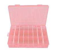 KIMISS Boîte de Rangement en Plastique à 24 Grilles, Organisateur pour Bijoux, Perles, Petites Pièces - Récipient Artisanal Détachable et adapté aux Voyages (ORANGE)