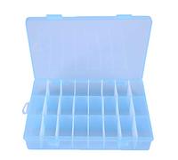 KIMISS Boîte de Rangement en Plastique à 24 Grilles, Organisateur pour Bijoux, Perles, Petites Pièces - Récipient Artisanal Détachable et adapté aux Voyages (BLUE)