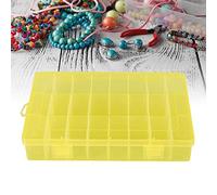 KIMISS Boîte de Rangement en Plastique à 24 Grilles, Organisateur pour Bijoux, Perles, Petites Pièces - Récipient Artisanal Détachable et adapté aux Voyages (YELLOW)