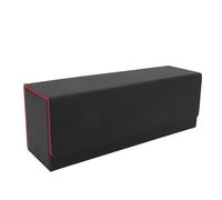 KIMISS Boîte de Rangement pour Cartes - Étui Polyvalent en Cuir PU à Fermeture Magnétique pour Plus de 400 Cartes, Design élégant pour à Collectionner, de Jeu et de Tarot (Noir Rouge)