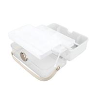 KIMISS Boîte d'organisateurs Cosmétiques de Grande capacité avec Poignée - Stockage de Maquillage en Plastique à l'épreuve des Poussières pour la vanité et Les Voyages (White)