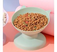 KIMISS Bol Animal de Compagnie Mignon, Grand Chat, Bouche Oblique Oblique, Empêcher Le Bol Tumble, pour Chiens avec Un Alimentation Alimentaire Surélevée pour Chats Petits et Moyens Chiens Se (Green)