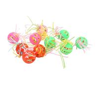 KIMISS Boules Colorées de Recherche de Nourriture pour Perroquets avec Cloche pour Perruches Calopsittes - 10 Pièces Jouet pour Oiseaux - Jouet de Boule de Déchiquetage de Perroquets, Fournitures