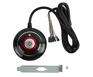 KIMISS Bouton d'alimentation PC, Poids Installation Simple Bouton d'alimentation PC Lumière ABS Forte USB Plug and Play Switch pour Internet Cafe 2 USB Audio (2 USB)