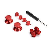 KIMISS Bouton de Rechange en Métal pour Manette de Jeu - Accessoire en Aluminium Léger - Prise en Main et Sensation Tactile Améliorées - 4 Couleurs élégantes avec Tournevis Inclus (rouge)